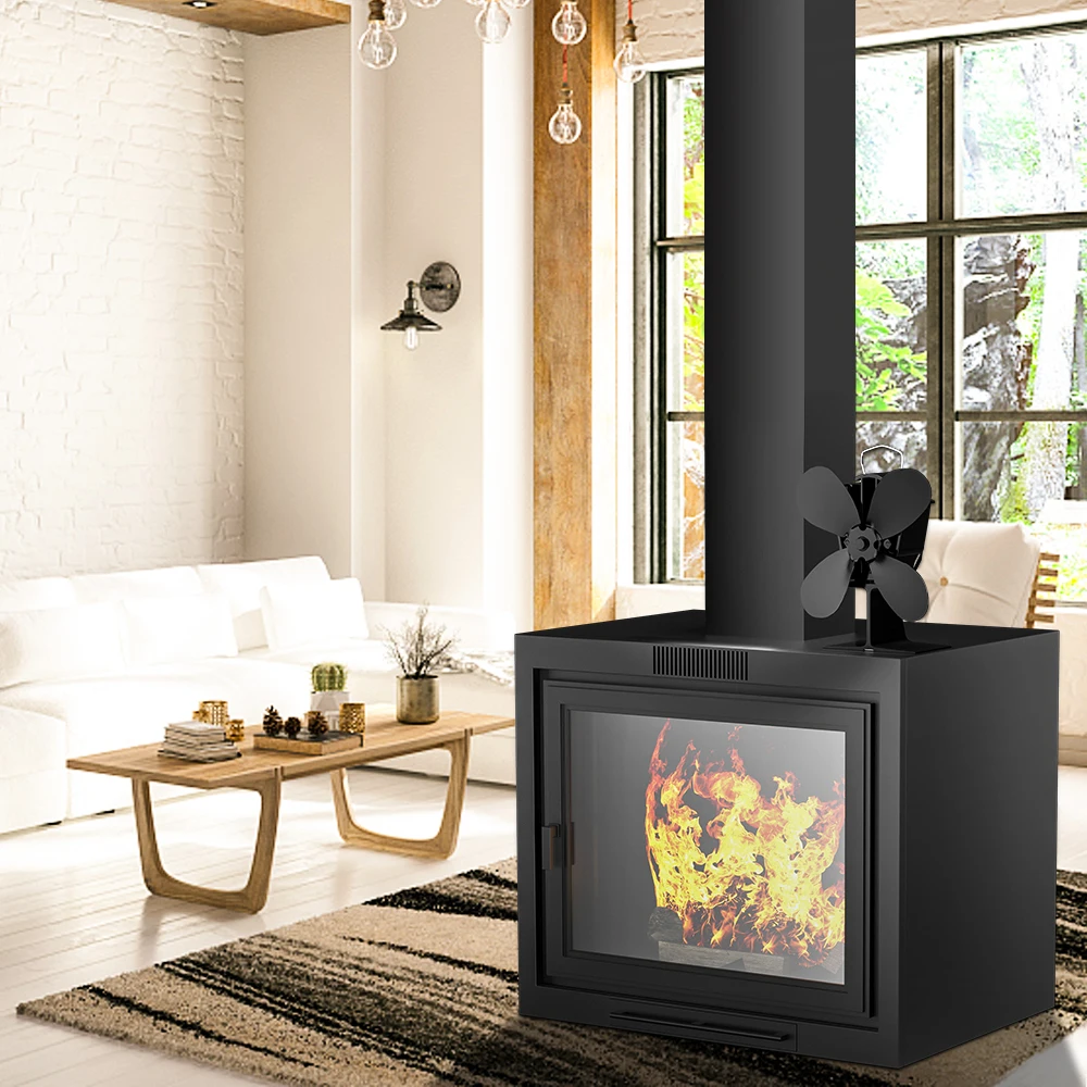 Stove Fan Fireplace 4 Blades Heat Powered Stove Fans Wood Burner Ecofan  Quiet Home Fireplace Fans Efficient Heat Distribution - AliExpress