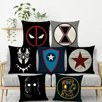 

1pcs 45x45cm Superhero Marvel Decorative Pillow Case Flax Sofa Cushion Waist Pillow Cover Decorative Cushion Cover for Kids Baby