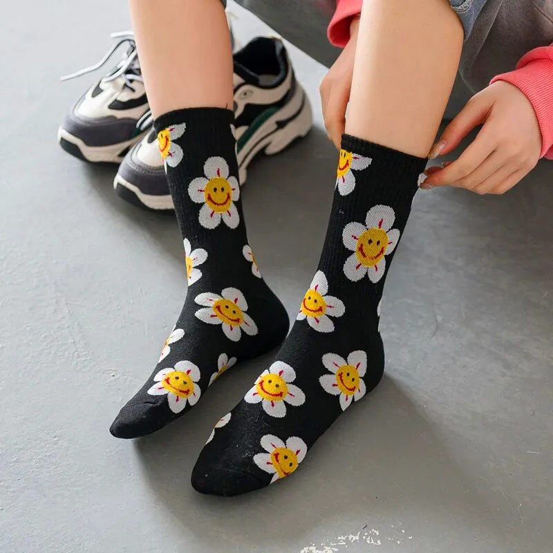 bombas socks for women New Arrivals Japanese Korean Style Cartoon Flower Women Socks Harajuku Kawaii Socks Breathable Spring Autumn Casual Socks adidas socks women