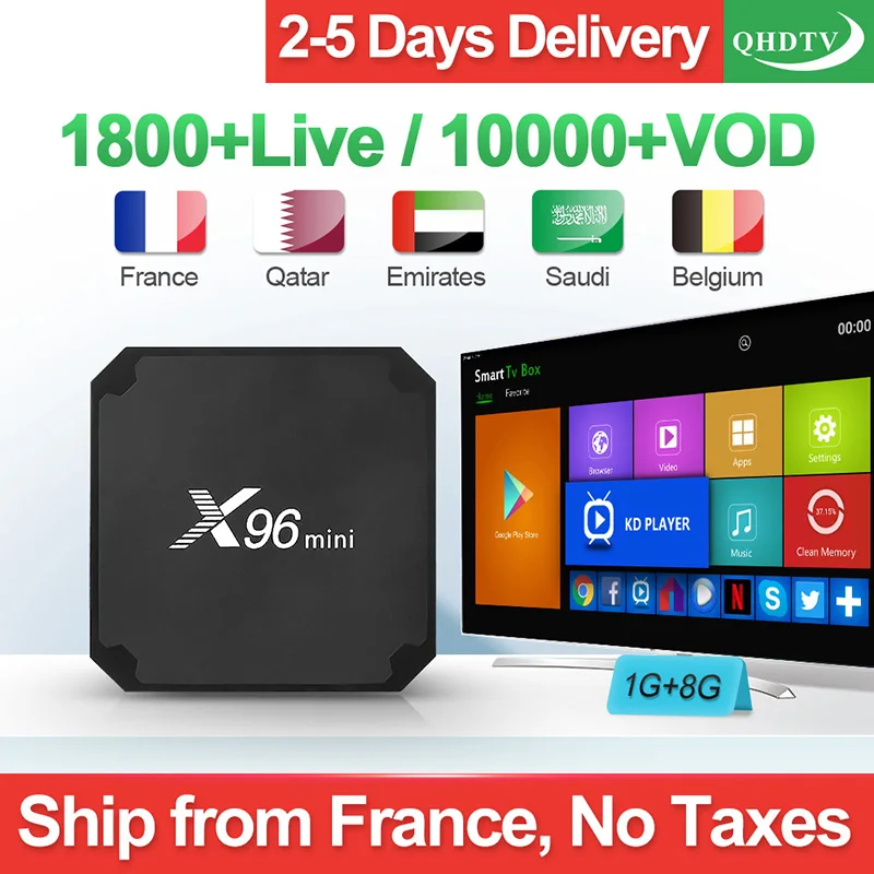 

X96 mini IPTV France Box Quad Core Android 7.1 QHDTV Set Top Box X96mini 1 Year IPTV Belgium Netherlands French Arabic IP TV