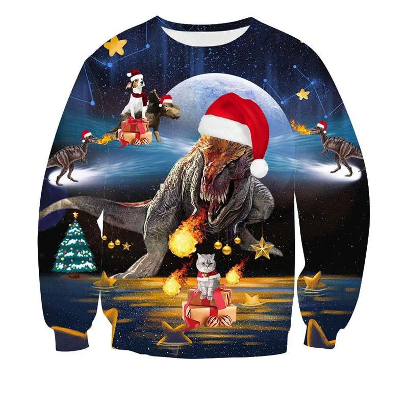 Мужской женский Уродливый Рождественский свитер, веселый рождественский джемпер с Санта Клаусом, осенне-зимний Рождественский свитер foute kersttrui