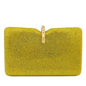 

Double Flower Elegant Women Diamond Evening Bags Luxury Crystal Wedding Purses and Handbags Bridal Clutch Bag