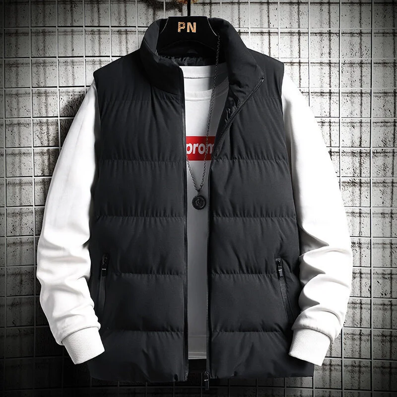 

#3654 Spring Autumn Casual Waistcoat For Men Plus Size 5XL Sleeveless Jacket Outerwear Vest Bodywarmer Men Warm Vest Solid Color