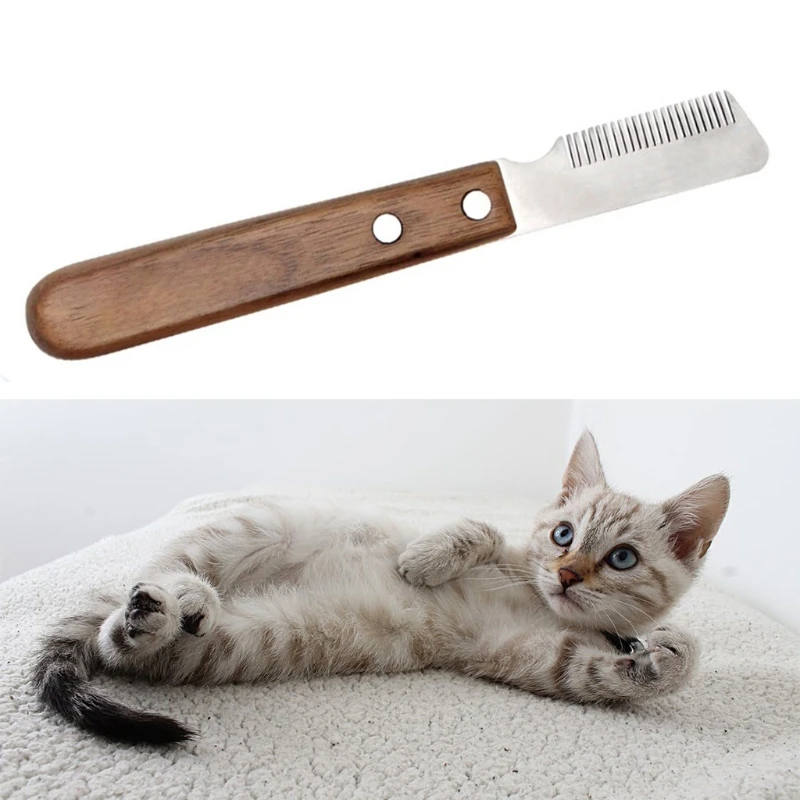 Dog Groomer Comb Cats Grooming Brush Tool Stainless Steel Teeth with