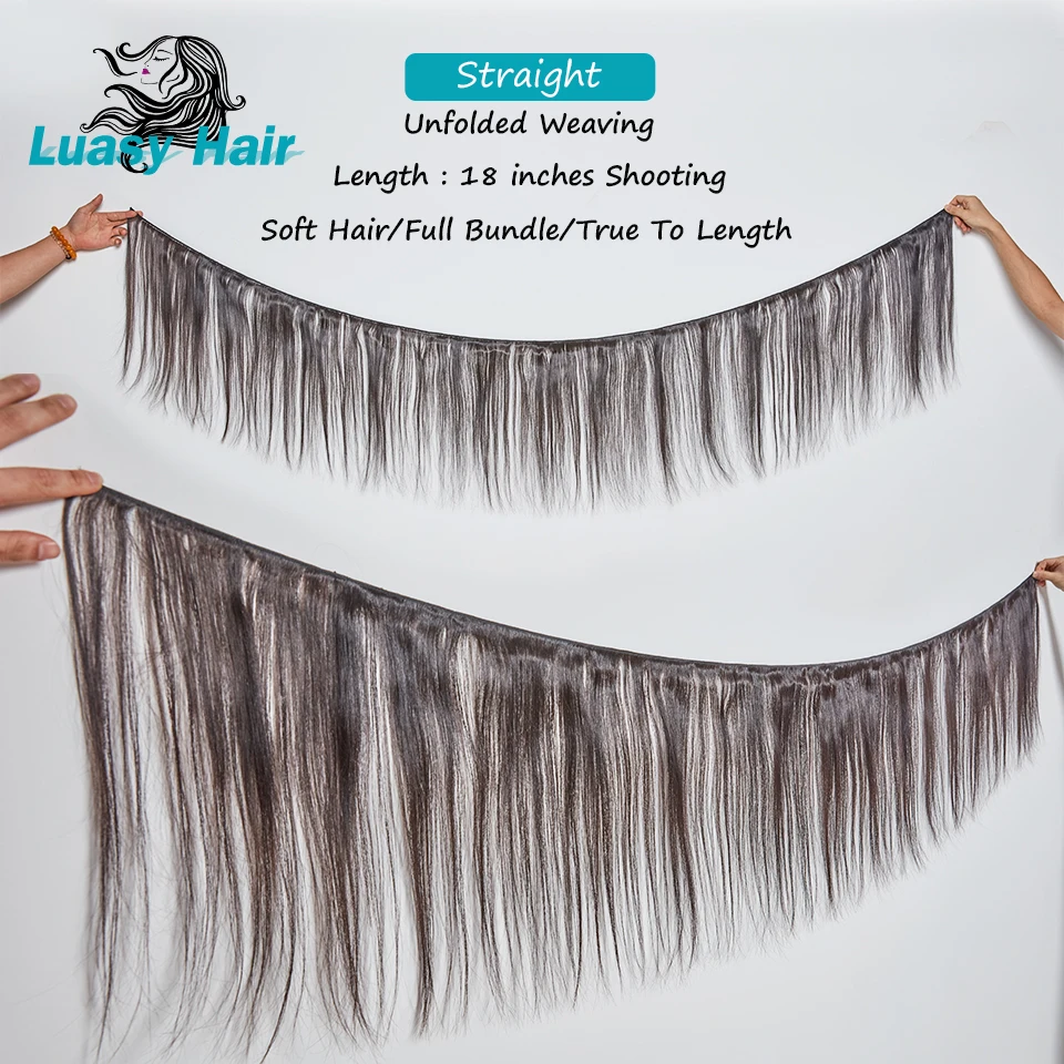 Luasy бразильские волосы, волнистые пряди прямые волосы Remy Пряди человеческих волос для наращивания 1/3/4 шт. натуральный Цвет 8-30 32 38 40 дюймов