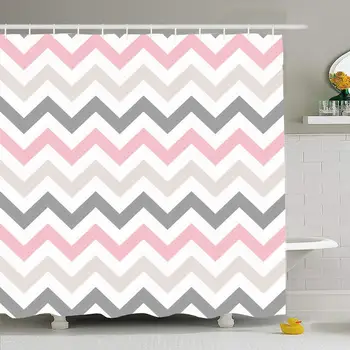 

Shower Curtain Set with Hooks 60x72 Chevron Hand Beauty Wrapping Line Texture Zigzag Pattern Zag Abstract Shape Classic Color