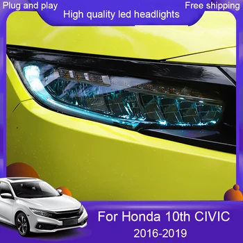 

Car Styling Head Lamp for Honda CIVIC 10th ALL LED Headlight 16-19 NEW CIVIC LED Daytime Running Light With Dynamic Turn Signal