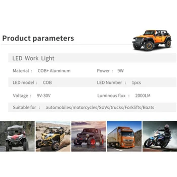 

7500K LED Working Light 2200LM Lamp Bead Headlamp Motorcycle Waterproof