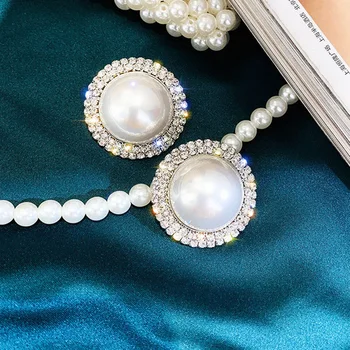 

Korean New Simple Big Simulated Pearl Beads Stud Earrings For Women Elegant Party Ear Jewelry Fashion Brincos