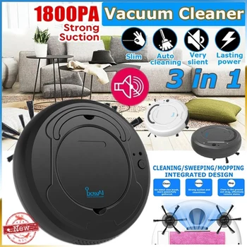 

1800Pa Multifunctional Robot Vacuum Cleaner , 3-In-1 Auto Rechargeable Smart Sweeping Robot Dry Wet Sweeping Vacuum Cleaner Home