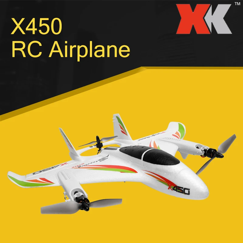 

2019 Original WLtoys XK X450 RC Airplane 6CH Brushless Motor Alttitude Hold Design 3D/6G Takeoff and Landing Stunt Fixed-wing