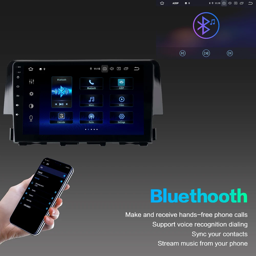 Android 10.0 Car Radio for Honda Civic 2015 2016 2017 2018 2019 Multimedia Player IPS screen GPS Navi CarPlay DSP Bluetooth 5.0