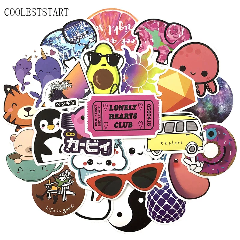 

50 Pcs/set INS Fun Pure And Fresh Pink Stickers For Motorcycle Luggage Bicycle Phone Skateboards Laptop Pegatinas Anime Stickers