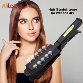 

Alileader Hair Straightener Steam Hair Straightener Tourmaline Straighten Ceramic Panel Heating Straighten Temperature Control