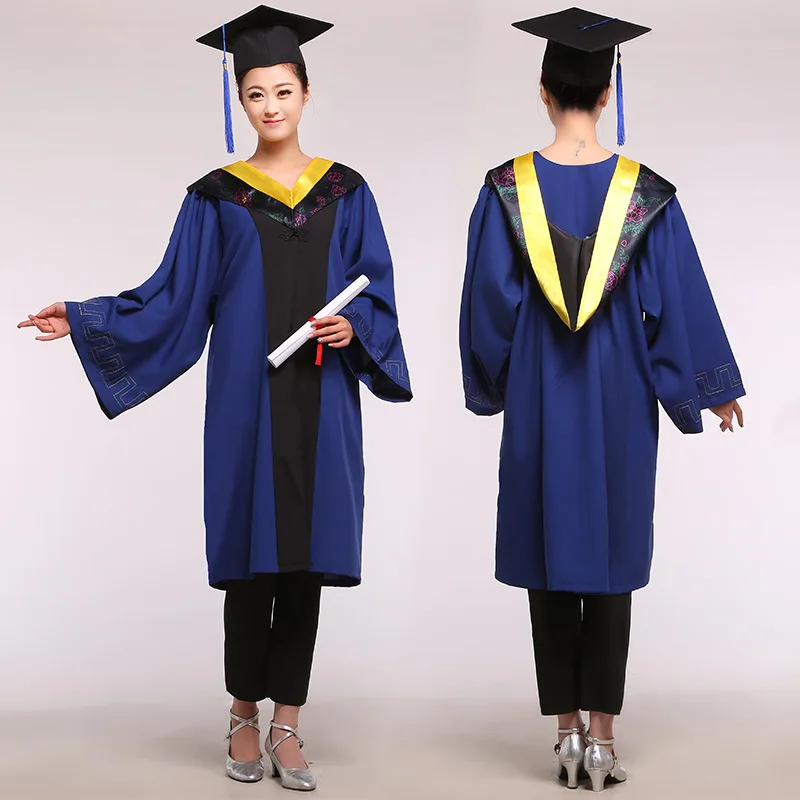 Traje de maestro para graduación, traje de despedida de soltera y gorra  para graduados universitarios, ropa para estudiantes  universitarios|graduation clothing|academic gownuniversity graduation -  AliExpress