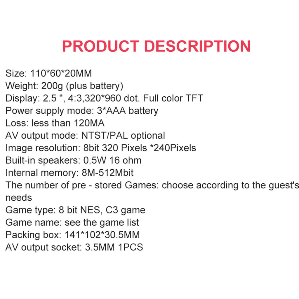 Portable Handheld Mini Video Console Children Gift 152 Classic Game