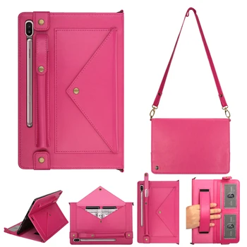 

New Envelope Shoulder Bag Wallet Leather Case for Samsung Galaxy Tab S6 T860 Handheld Multifunction Smart Cover for Samsung T865