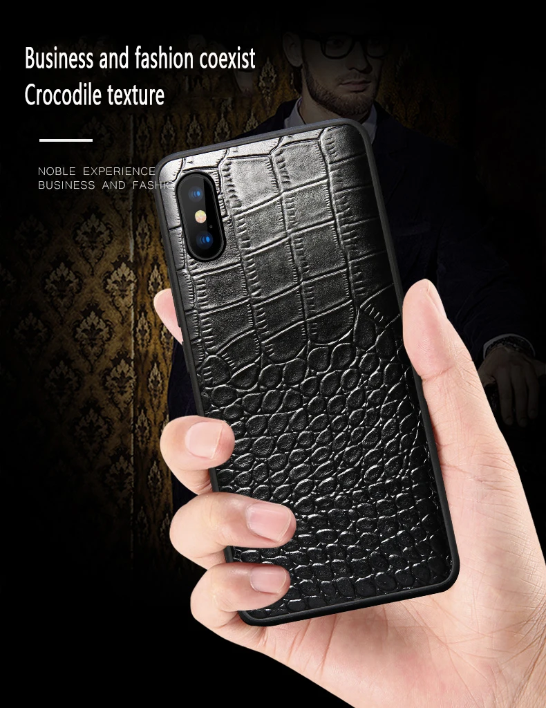 Luxury Crocodile Pattern Genuine Leather Full Cover Case For iPhone 12 Pro