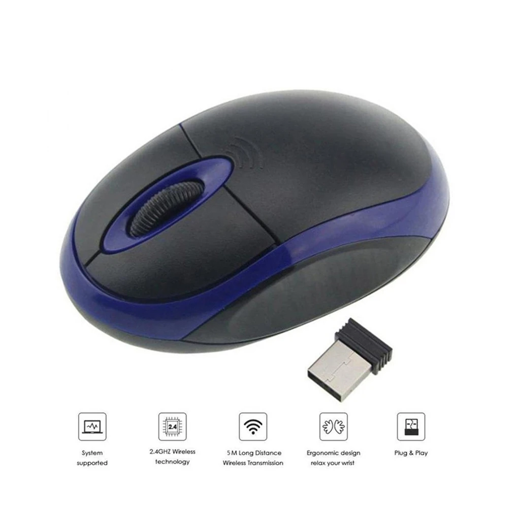 Беспроводная мышь 2 4 ГГц 1200 точек/дюйм оптическая офисная USB интерфейс для ПК