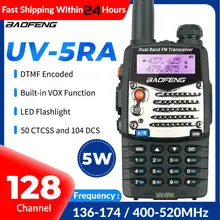 

BAOFENG walkie talkie UV-5RA VHF/UHF Dual band 5W 1800mah 128CH Portable FM two way radio with earpiece 136-174/200-520MHz