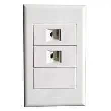 Настенная пластина с 2 модулями RJ45 Ethernet Cat6 Белая настенная Лицевая панель для кабельной системы услуги интегрированная проводка Работает