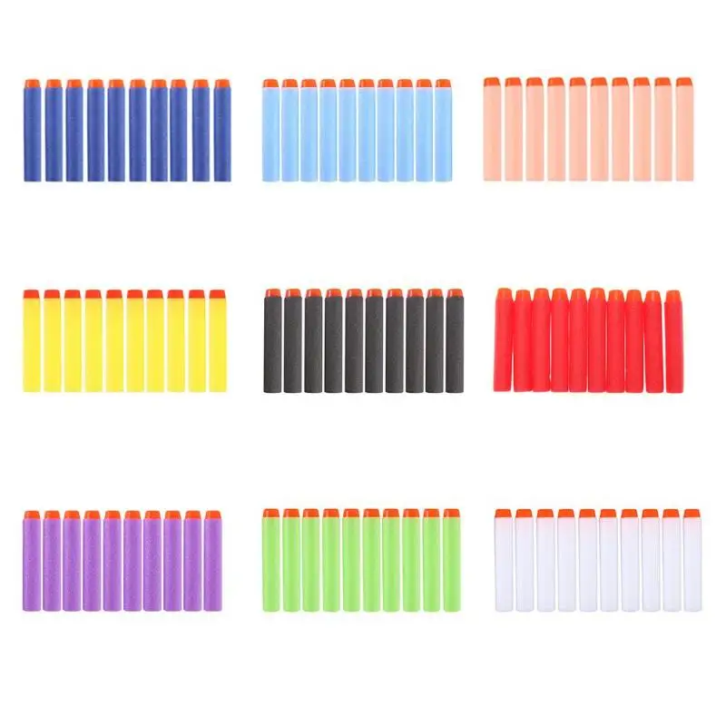 

100pcs For Nerf Bullets Soft Hollow Hole Head 7.2cm Refill Darts Toy Bullet for Nerf Toy Gun Accessories Xmas Kid Children Gifts