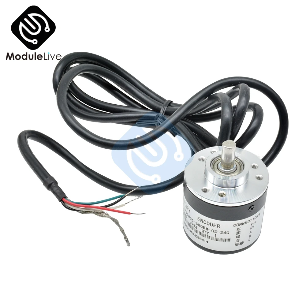Diymore кодер 600 P/R 360 5V-24V инкрементный поворотный AB 2 фаза 6 мм вал два этапа для игры