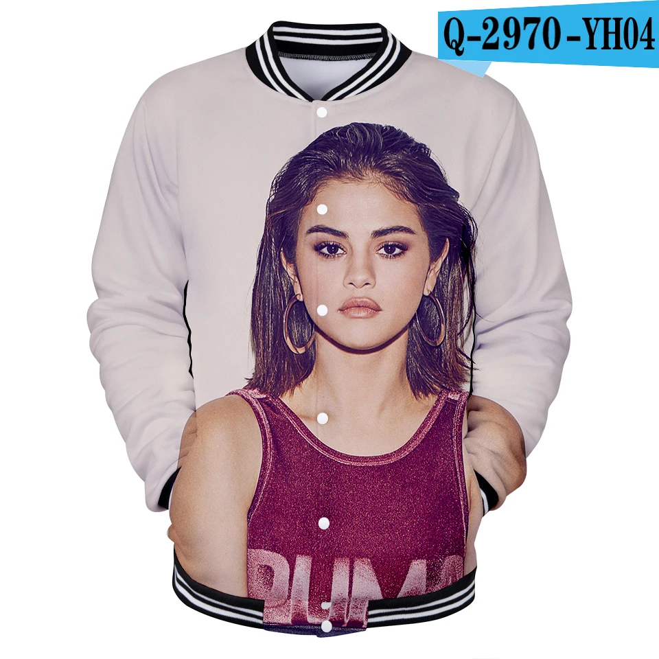 Selena Gomez толстовки прямая покупка новая 3D бейсбольная форма для мужчин/женщин Весна Повседневная Harajuku бейсбольные куртки одежда 4XL - Цвет: Зеленый