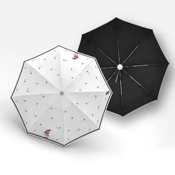 

Mini Pocket Folding Umbrella Rain Women ombrello pieghevole Umbrellas Anti UV Black Coating Windproof Parasoll Paraguas QZH228