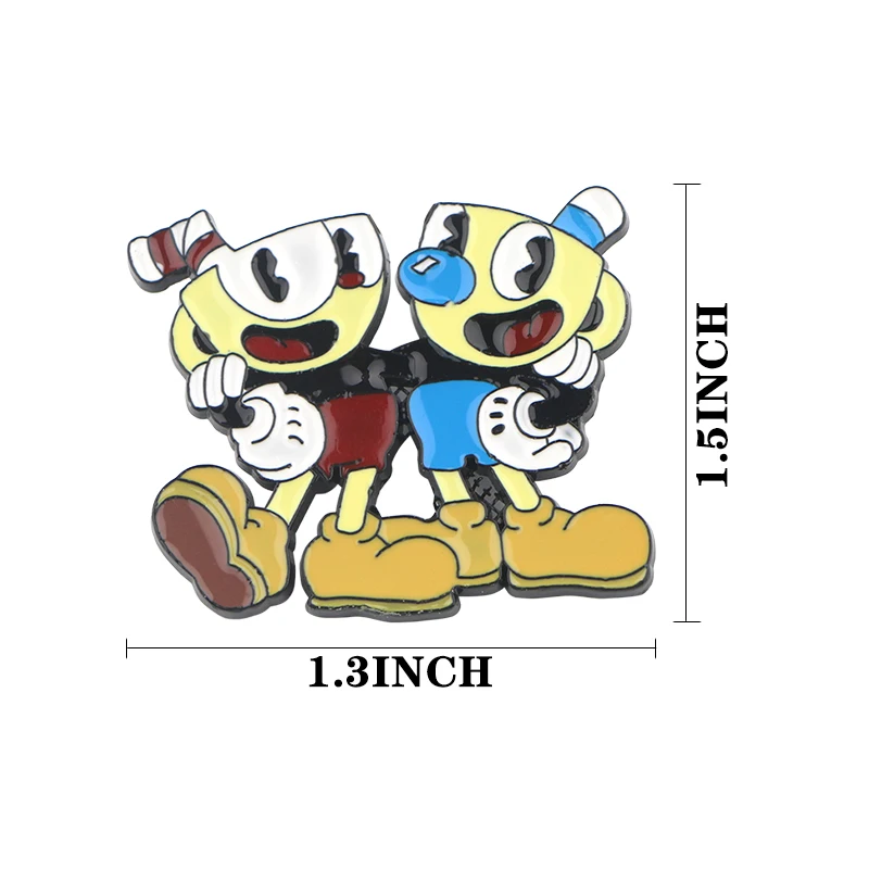Homegaga мультяшный значок Cuphead, крутые значки на куртку, булавки для галстука, модные броши для пальто, сумки, лучший подарок для детей D2494