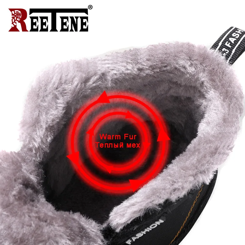Cheap REETENE Super Warm Men Winter Boots For Men Warm Fur Waterproof Rain Boots Shoes Plush Men S Ankle Snow Boot Botas Masculina