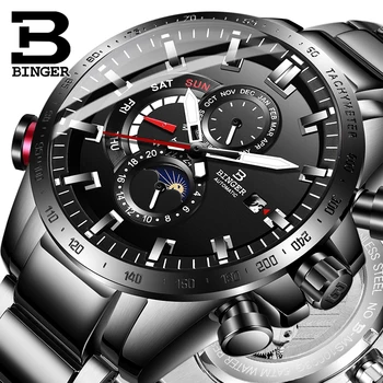 

BINGER Mens Watches Top Brand Luxury Business All steel Mechanical Watch Men Automatic Waterproof Fashion Sapphire Sport Watches