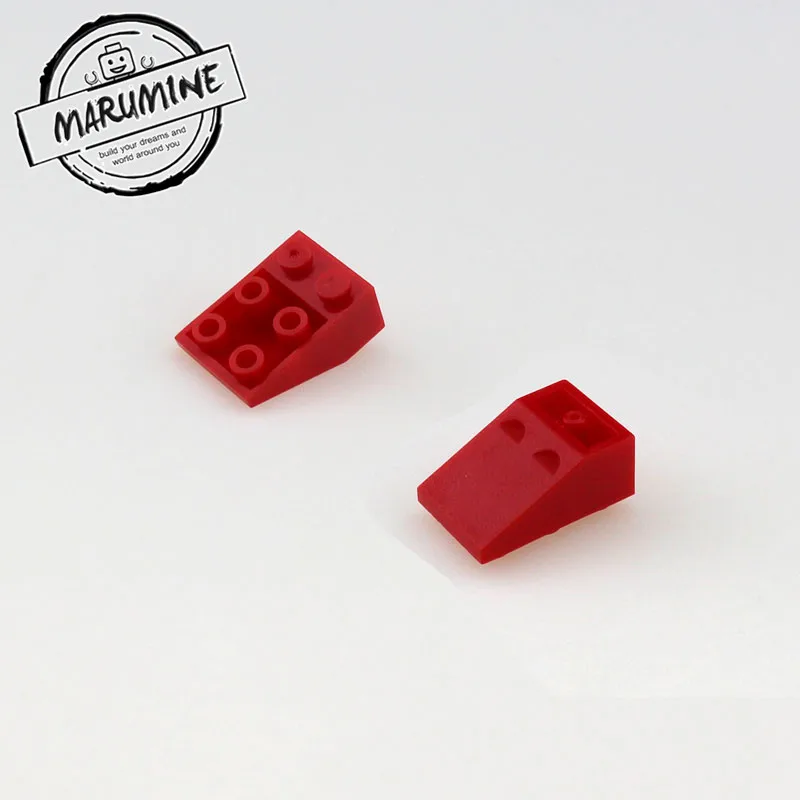 MARUMINE блоки игрушки 3x2 склон кирпич 100 шт./лот перевернутый классический создатель строительные блоки MOC совместимые образовательные DIY игрушки - Цвет: Красный