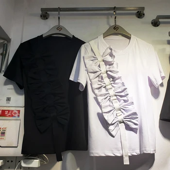 

Women's T-shirt 2020 Spring Summer New Round Neck Stitching Three-dimensional Bow Decorative Shirt Loose Short Sleeve T Shirt