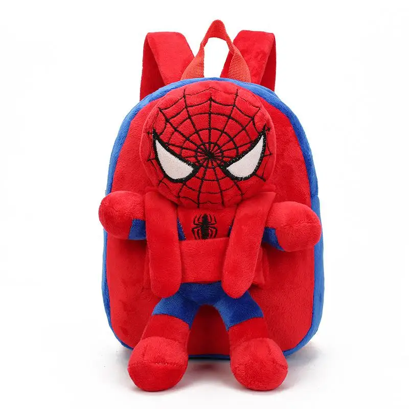 Мини Мстители Капитан Америка школьные сумки для мальчиков Бэтмен человек паук рюкзак Детская От 1 до 3 лет Детские плюшевые рюкзаки - Цвет: Spiderman