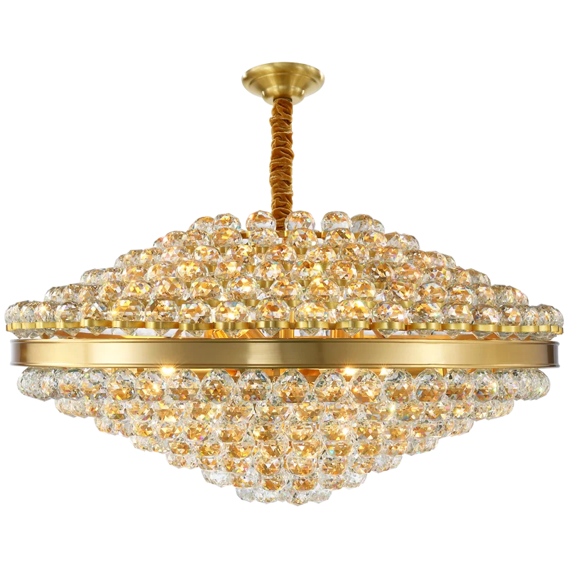 new luxury foyer crystal chandelier lighting modern copper lamp AC110V 220V lustre LED dinning room lights