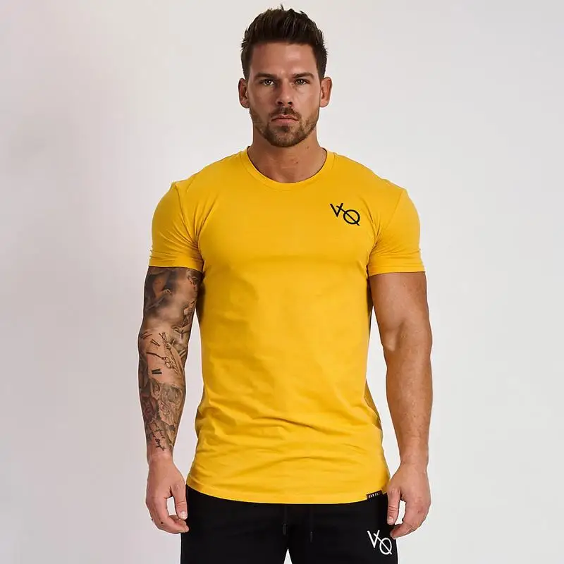 Muscle Dr. Brothers, летняя мода, Европа и Америка, мужская спортивная футболка для отдыха, облегающая, для фитнеса, бега, тренировок, с коротким рукавом