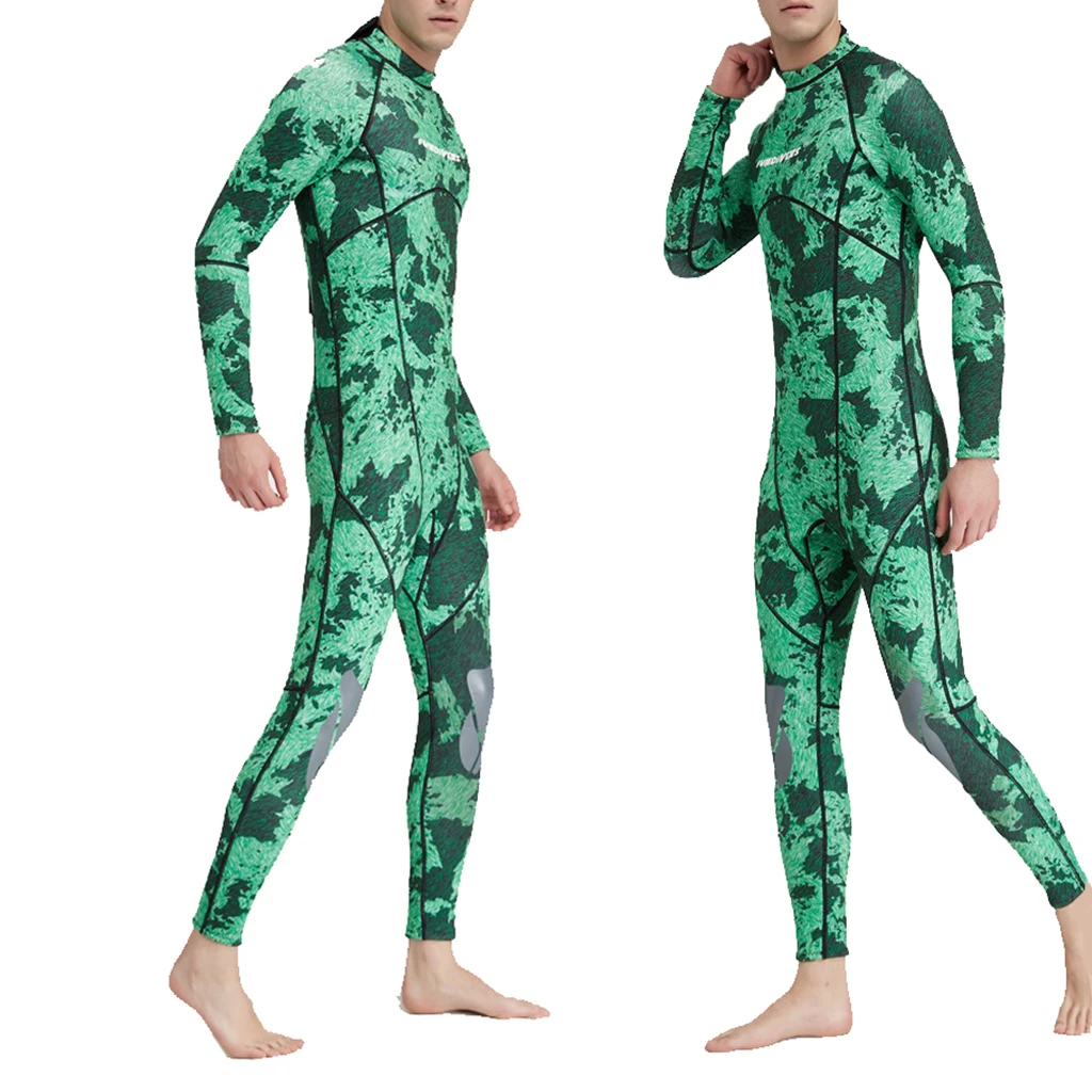 Men Full Body Wetsuit 3mm Neoprene Dive Suit Scuba Diving Snorkeling Jumpsuit Green Size S / M / L / XL / XXL / XXXL