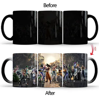 

1Pcs Newest 350mL Quadratic Element Anime Naruto Dragon Ball One Piece Color Changing Cup Luffy Goku Naruto All In One Magic Mug