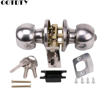 

Rotation Round Door Knob Handle Stainless Steel Entrance Passage Lock With Kep Set