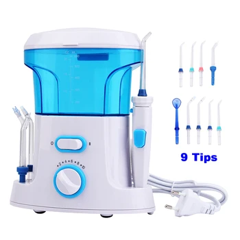 

9pcs Tips Oral Irrigator Portable Dental Water Flosser Jet 600ml Irrigator Dental Teeth Cleaner Water Jet Toothbrush EU Plug