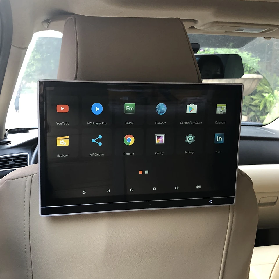  Android 8.1 System Vehicle Headrest Monitor Car Seat 4K Video Player For Ford 12.5 inch Touch Scree