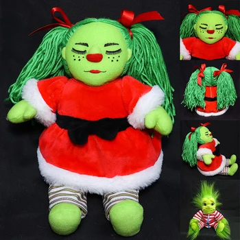 

Baby Grinch Toy Realistic Cartoon Plush Doll Christmas Simualtion Doll Best Price