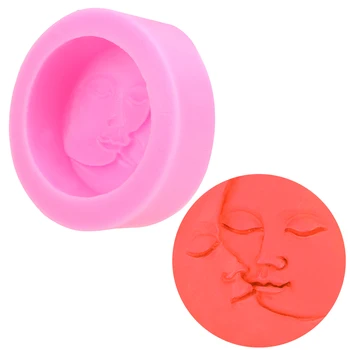 

Round Shape Sun Moon Faces Mould Baking Tool DIY Fondant Chocolate Soap Mold Cake Decorating Tools Silicone Mold