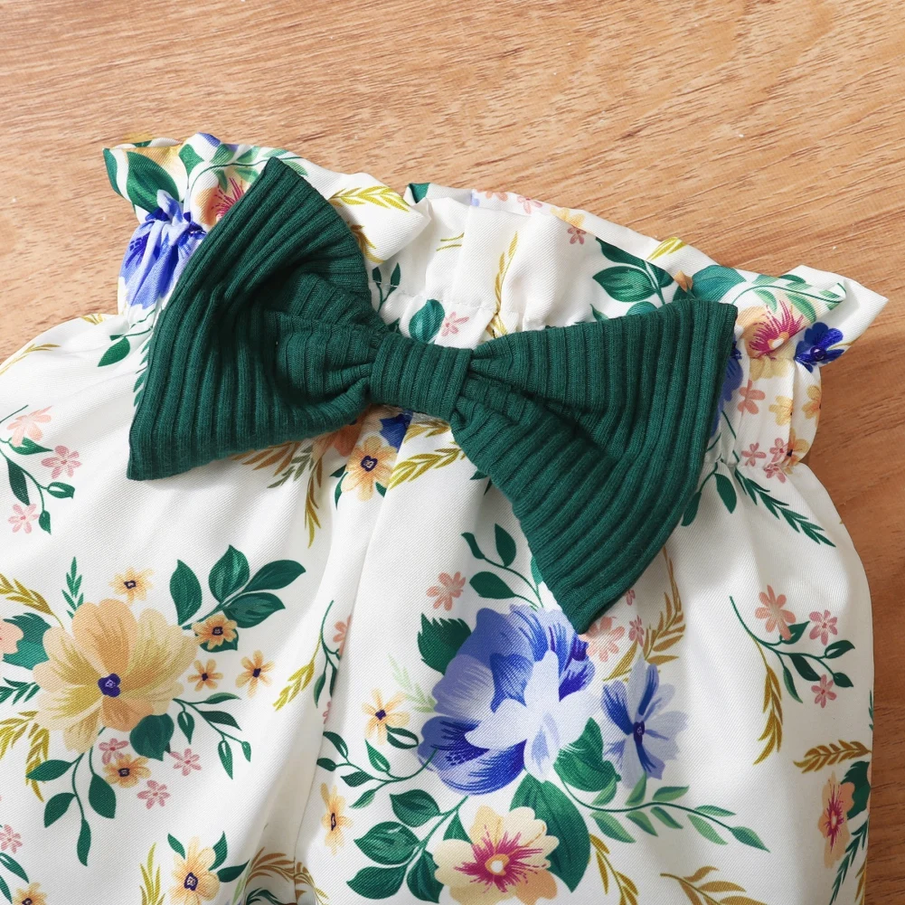 Baywell Autumn Newborn Baby Girl 3PCS/Set Clothing Set Ruffled Sleeve Romper Top+Floral Print Pants+Headband Infant Clothes - Image 5