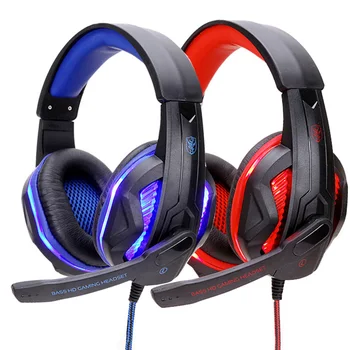 

Computer Gaming Headset Professional Led Light Gamer Headphone Adjustable Bass Stereo PC Wired Earphone With Mic for PS4 Laptop