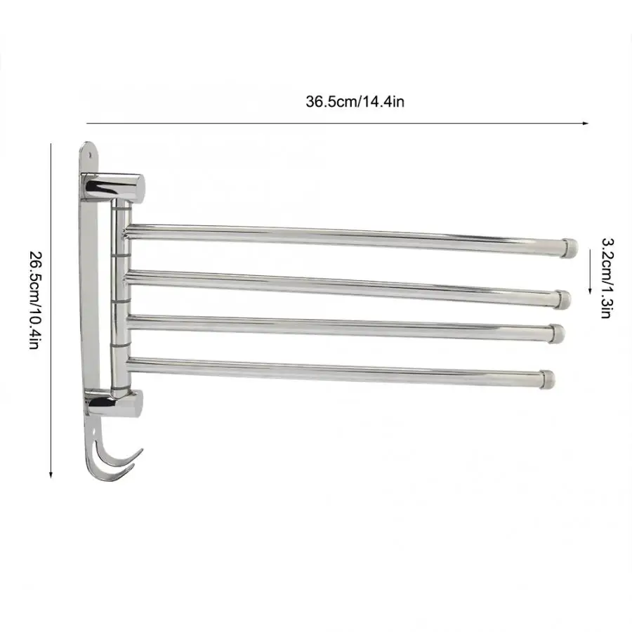 Вешалка для полотенец 4 вешалка Держатель ванной и кухни 304 из нержавеющей