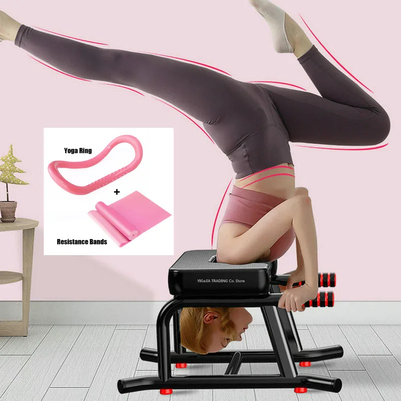 

Yoga Headstand Bench With Ring And Bands,Yoga Headstand Inversion Stool,Headstand Chair For Family Gym