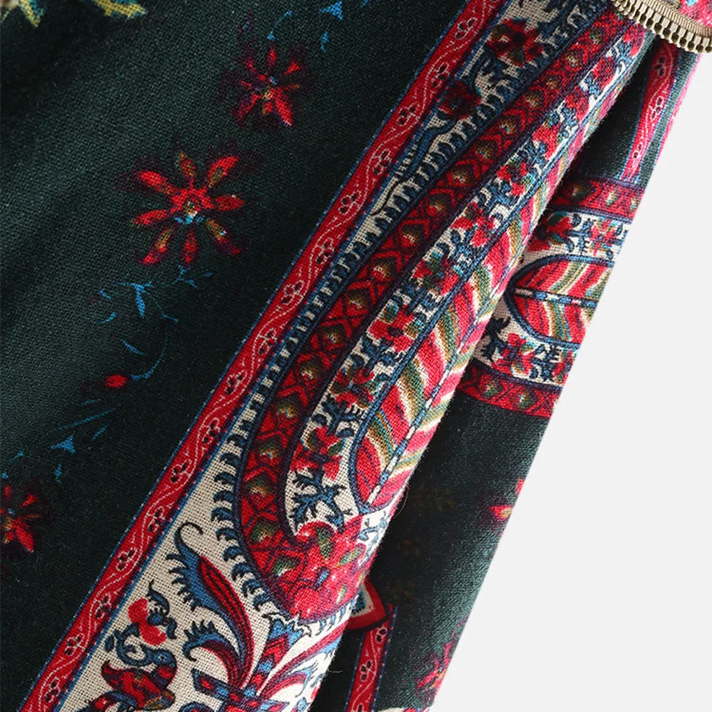 Женская верхняя одежда, винтажный принт, две части размера плюс, женское теплое пальто, куртка, пальто, женская Повседневная Верхняя одежда на молнии с капюшоном