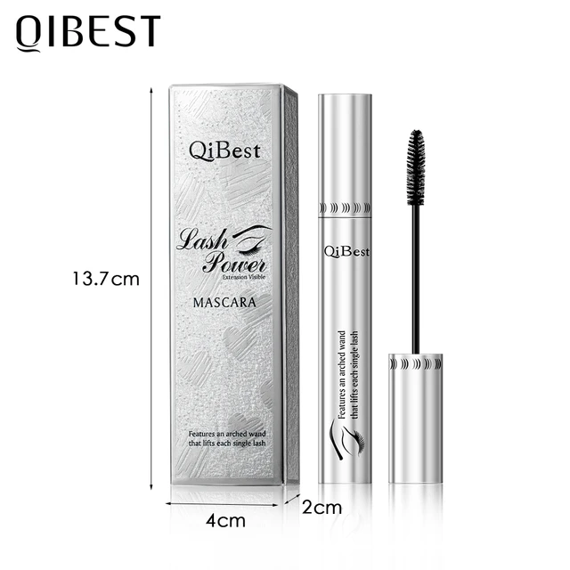 QIBEST ماسكارا مضادة للماء ماكياج العين السوداء ريميل 4D رمش مستحضرات التجميل الشباك ماسكارا سميكة الرموش ألياف الحرير حجم الماسكارا 6